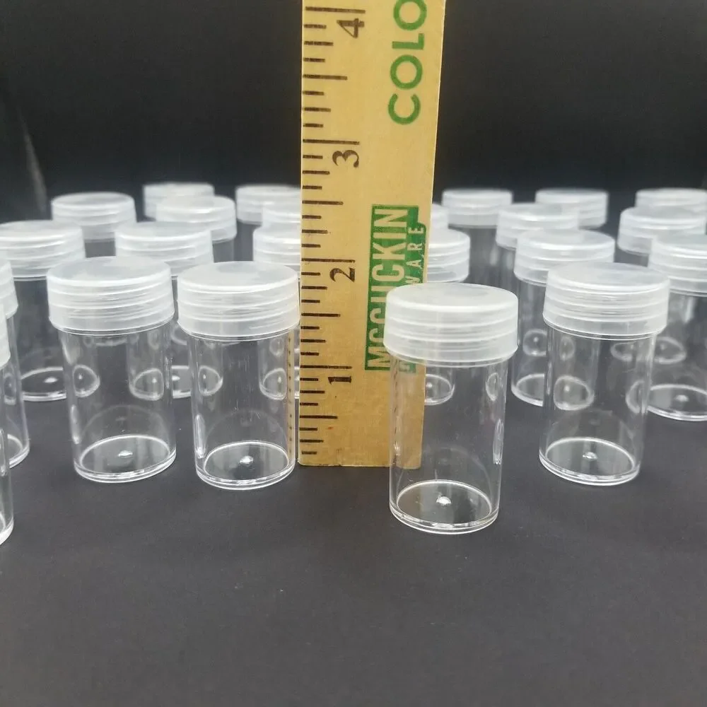 30 Bottle JARS Plastic Container Craft Organizing Hobby Pill Clear Screw lids 2